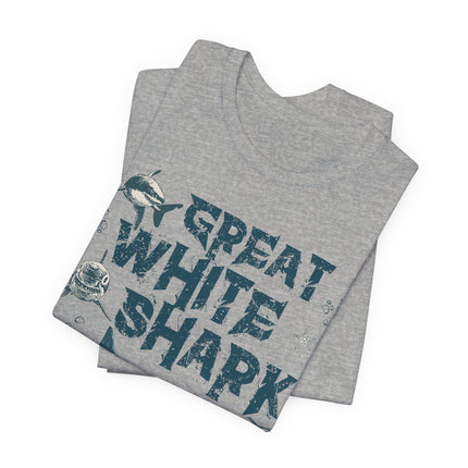 Great White Shark Graphic Tee — Vintage Ocean Marine Life T‑Shirt