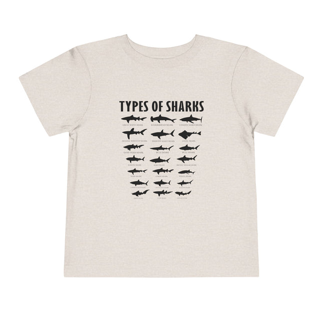 Toddler Tee — 'Types of Sharks' Graphic Shark Silhouette Shirt