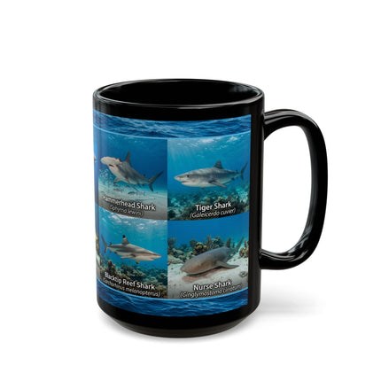 15 oz Shark Species Photo Mug — Educational Ocean Animal Coffee Cup