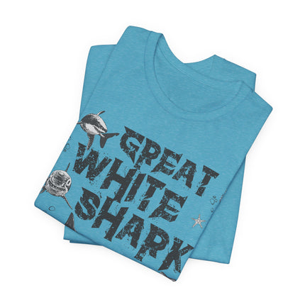 Great White Shark Graphic Tee – Vintage Marine Life Shirt
