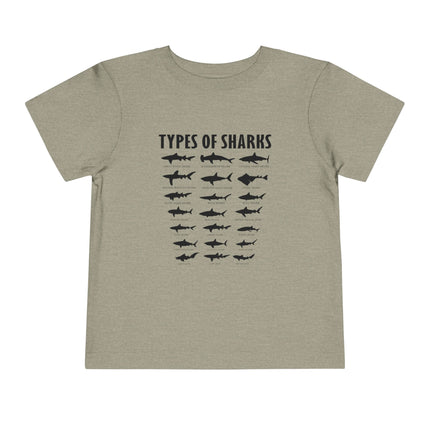 Toddler Tee — 'Types of Sharks' Graphic Shark Silhouette Shirt