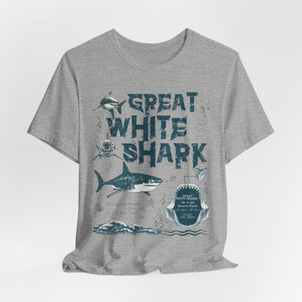 Great White Shark Graphic Tee — Vintage Ocean Marine Life T‑Shirt