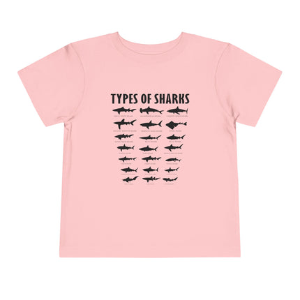 Toddler Tee — 'Types of Sharks' Graphic Shark Silhouette Shirt