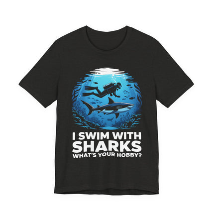 Diver and Shark Ocean Graphic Tee
