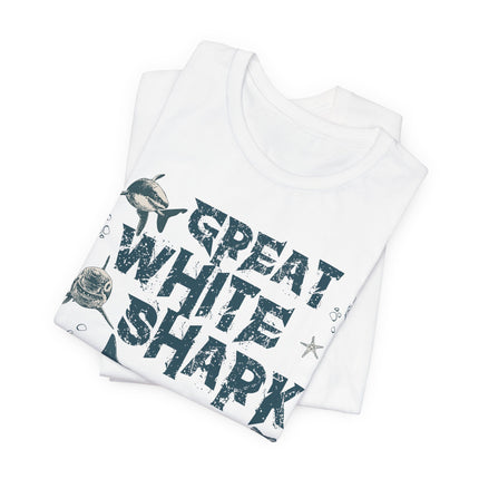 Great White Shark Graphic Tee — Vintage Ocean Marine Life T‑Shirt