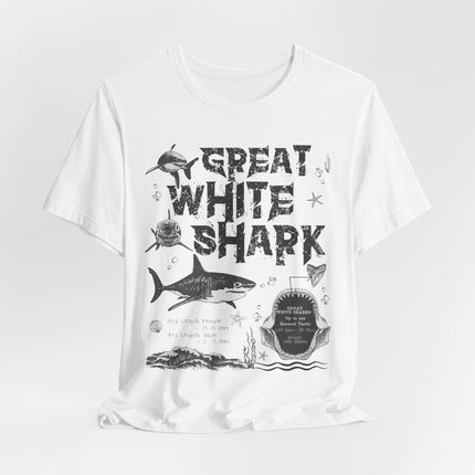 Great White Shark Graphic Tee – Vintage Marine Life Shirt