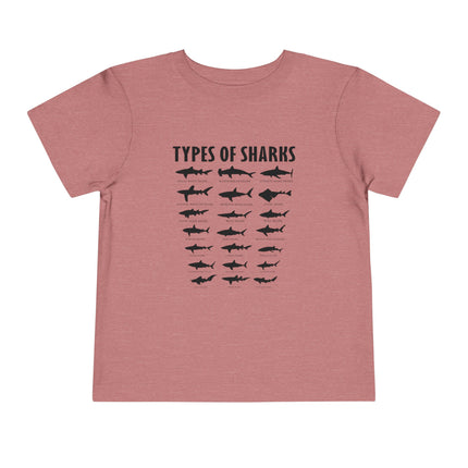 Toddler Tee — 'Types of Sharks' Graphic Shark Silhouette Shirt