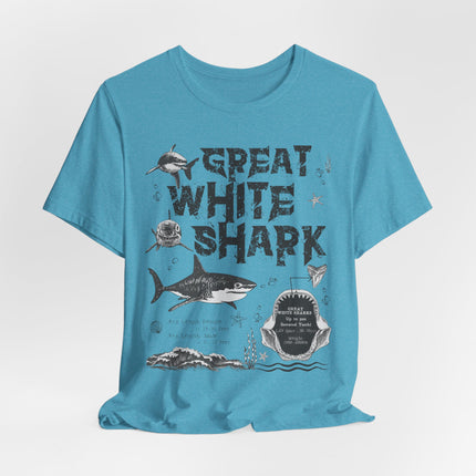 Great White Shark Graphic Tee – Vintage Marine Life Shirt