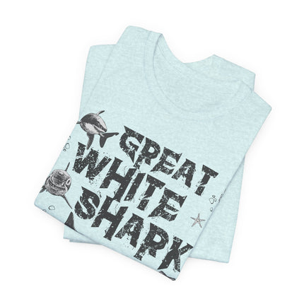 Great White Shark Graphic Tee – Vintage Marine Life Shirt