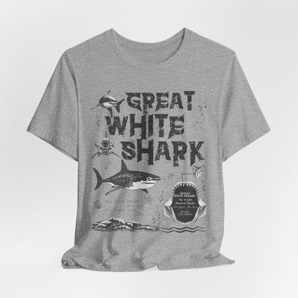 Great White Shark Graphic Tee – Vintage Marine Life Shirt