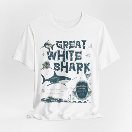 Great White Shark Graphic Tee — Vintage Ocean Marine Life T‑Shirt