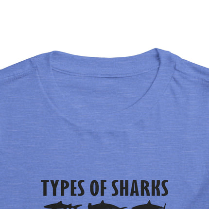 Toddler Tee — 'Types of Sharks' Graphic Shark Silhouette Shirt