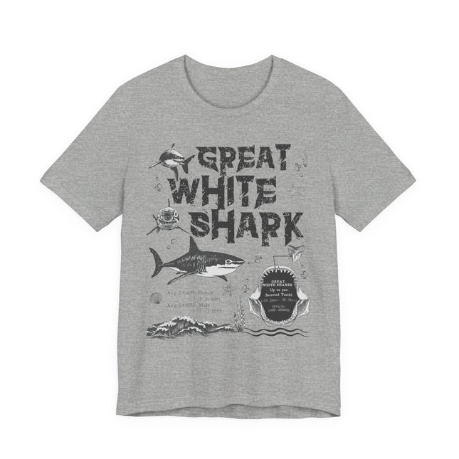 Great White Shark Graphic Tee – Vintage Marine Life Shirt