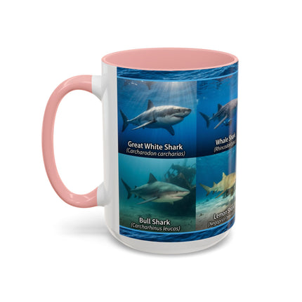 15 oz Shark Species Accent Coffee Mug — Ocean Sharks Identification