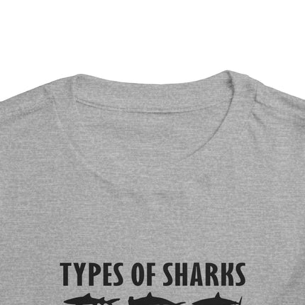 Toddler Tee — 'Types of Sharks' Graphic Shark Silhouette Shirt
