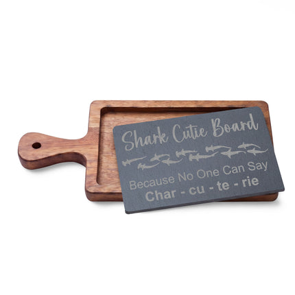 Engraved Shark 'Charcuterie Board' Paddle – Funny Seafood Serving Board