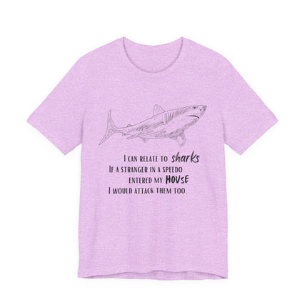 Shark Lover Graphic Tee — "I Can Relate to Sharks" Beach T-Shirt