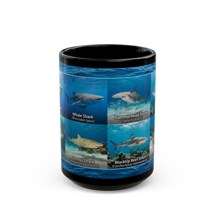 15 oz Shark Species Photo Mug — Educational Ocean Animal Coffee Cup