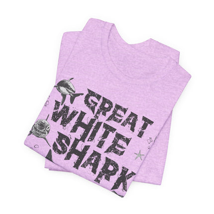 Great White Shark Graphic Tee – Vintage Marine Life Shirt