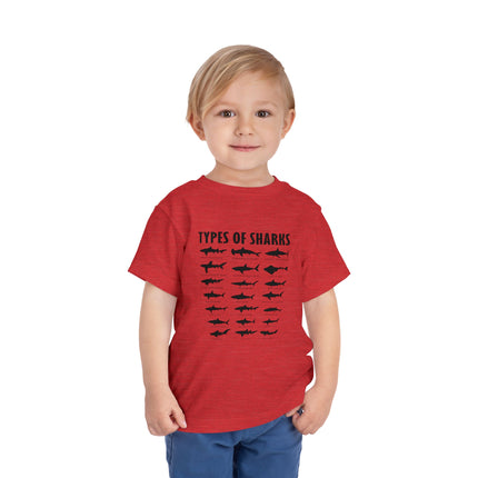 Toddler Tee — 'Types of Sharks' Graphic Shark Silhouette Shirt
