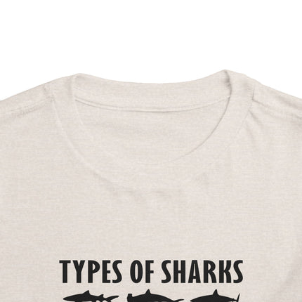 Toddler Tee — 'Types of Sharks' Graphic Shark Silhouette Shirt