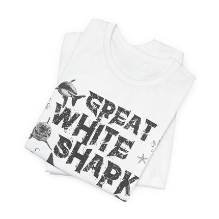 Great White Shark Graphic Tee – Vintage Marine Life Shirt