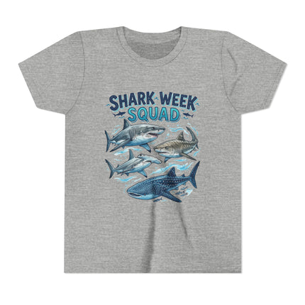 Shark Week Squad Youth T-Shirt – Kids Ocean Sharks Graphic Tee