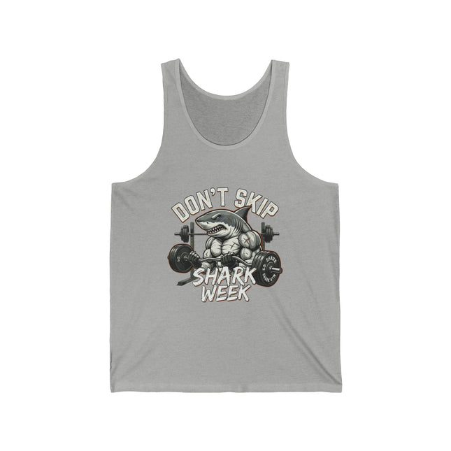 Don't Skip Shark Week Tank | Shark Weightlifting Graphic Shirt