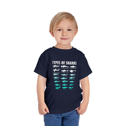 Toddler Tee — Blue Gradient Shark Row Graphic