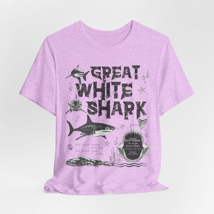 Great White Shark Graphic Tee – Vintage Marine Life Shirt