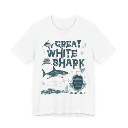 Great White Shark Graphic Tee — Vintage Ocean Marine Life T‑Shirt