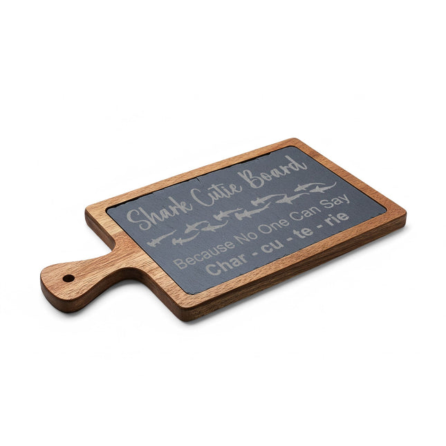Engraved Shark 'Charcuterie Board' Paddle – Funny Seafood Serving Board