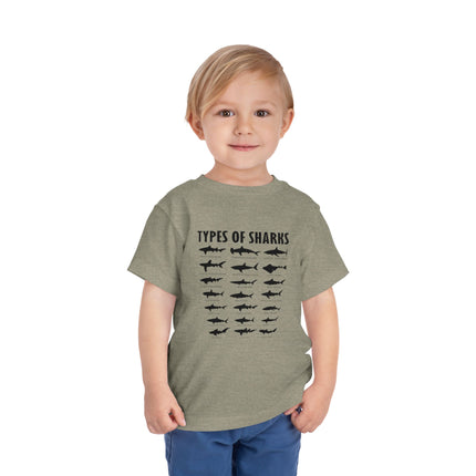 Toddler Tee — 'Types of Sharks' Graphic Shark Silhouette Shirt