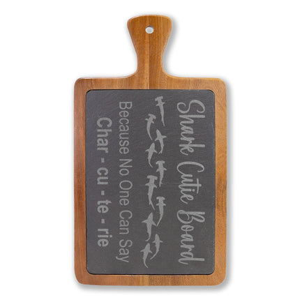 Engraved Shark 'Charcuterie Board' Paddle – Funny Seafood Serving Board