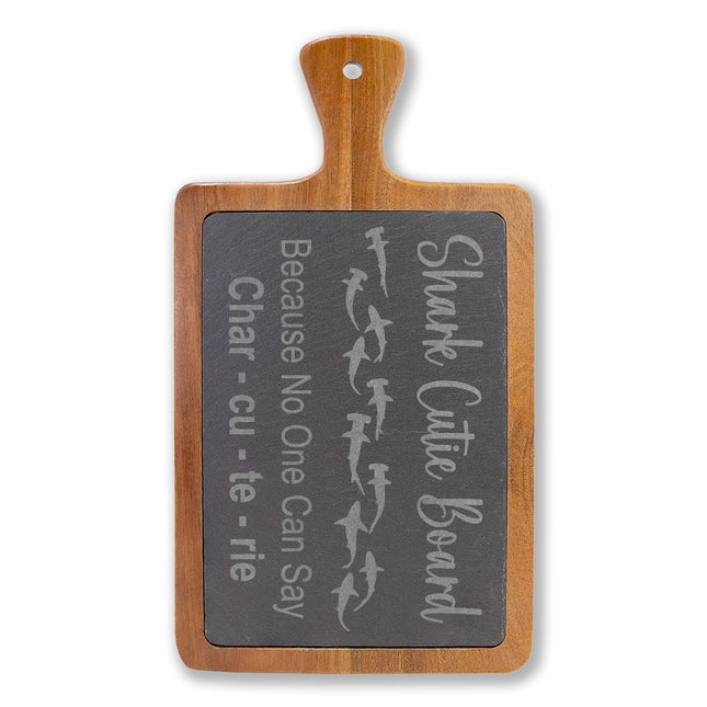 Engraved Shark 'Charcuterie Board' Paddle – Funny Seafood Serving Board