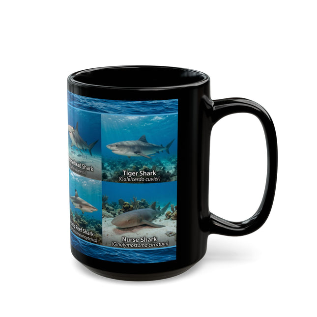 15 oz Shark Species Photo Mug — Educational Ocean Animal Coffee Cup
