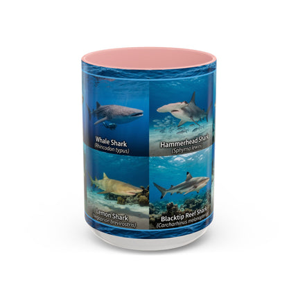 15 oz Shark Species Accent Coffee Mug — Ocean Sharks Identification