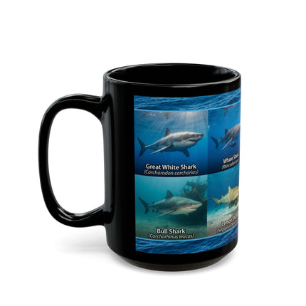 15 oz Shark Species Photo Mug — Educational Ocean Animal Coffee Cup