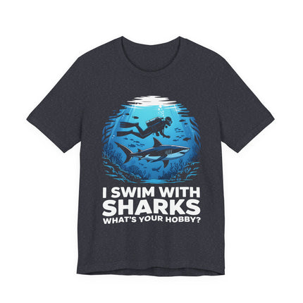Diver and Shark Ocean Graphic Tee
