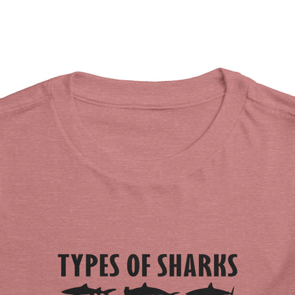 Toddler Tee — 'Types of Sharks' Graphic Shark Silhouette Shirt