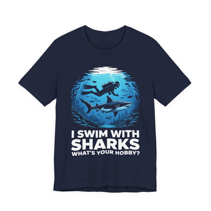 Diver and Shark Ocean Graphic Tee