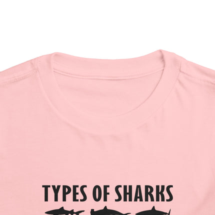 Toddler Tee — 'Types of Sharks' Graphic Shark Silhouette Shirt
