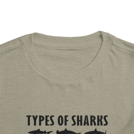 Toddler Tee — 'Types of Sharks' Graphic Shark Silhouette Shirt