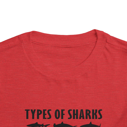 Toddler Tee — 'Types of Sharks' Graphic Shark Silhouette Shirt