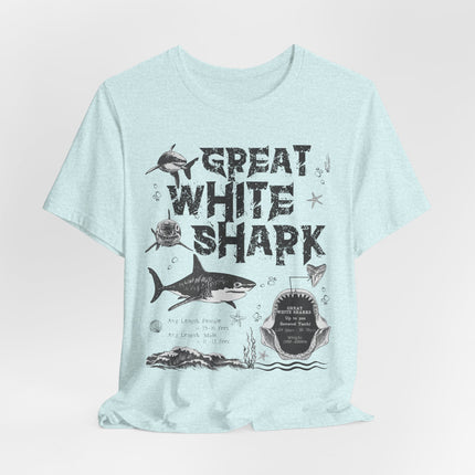 Great White Shark Graphic Tee – Vintage Marine Life Shirt