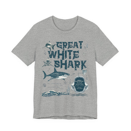 Great White Shark Graphic Tee — Vintage Ocean Marine Life T‑Shirt