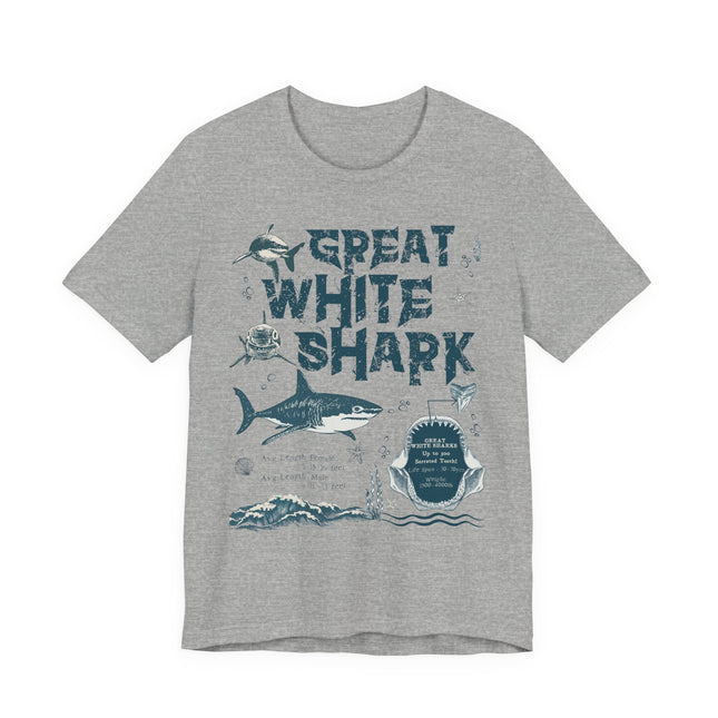 Great White Shark Graphic Tee — Vintage Ocean Marine Life T‑Shirt