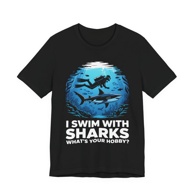 Diver and Shark Ocean Graphic Tee